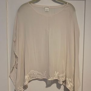 Club Monaco Silk Blouse with Lace